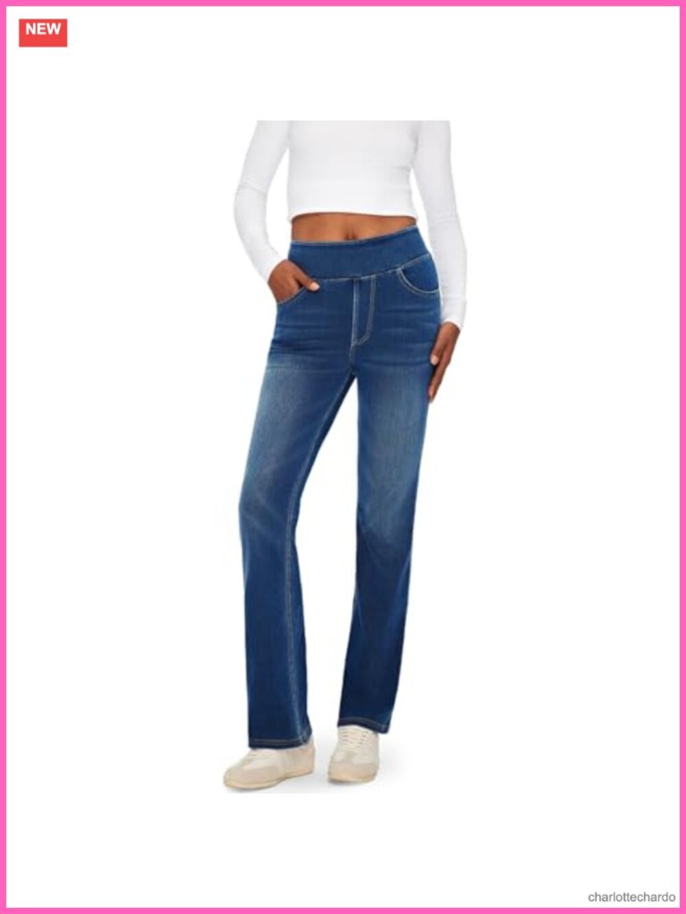 High Rise Stretchy Bootcut Pull-On Jeans